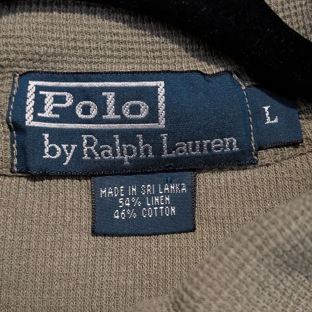 Polo by Ralph Lauren men’s waffle-knit polo shirt classic/older RL feel Sz Large